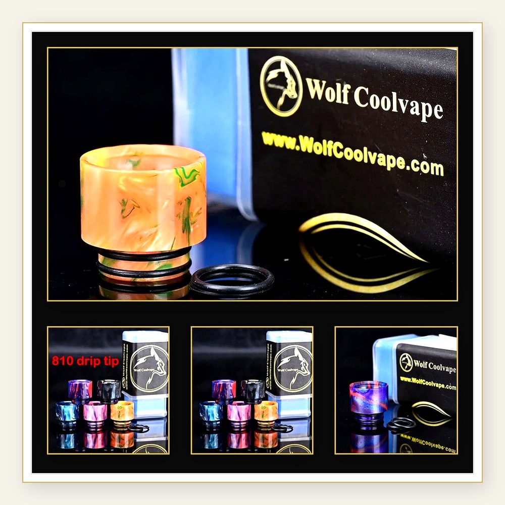 أطراف تنفس وولف كول فاب 810 -  - مراجعة Drip Tip Resin وسعره